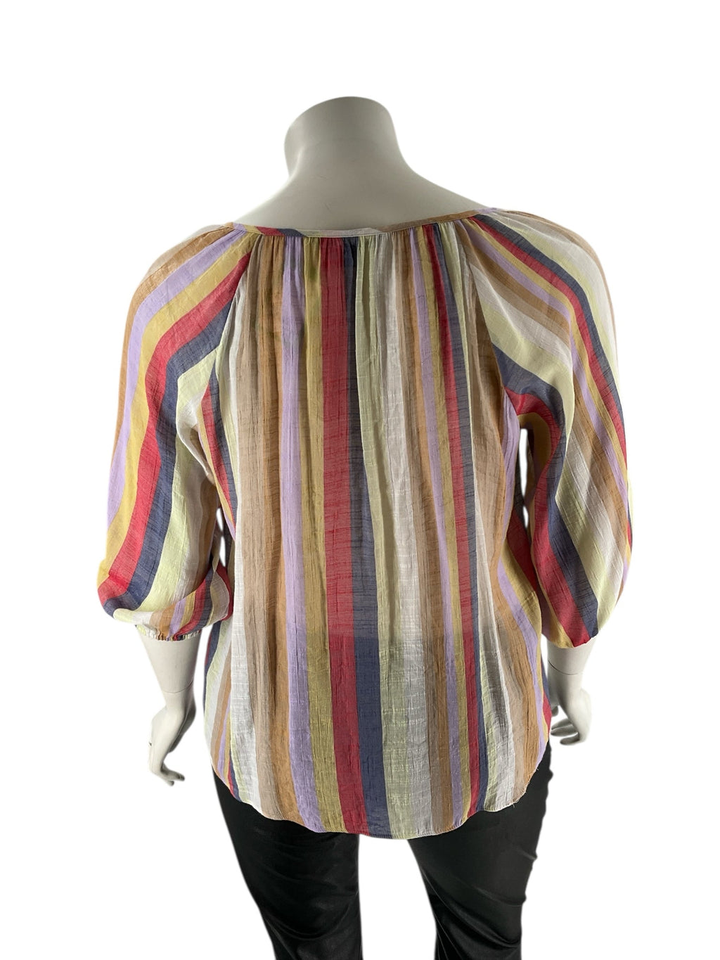 Zac & Rachel Multi Stripe Pre-Owned Ladies Casual Top -  Size 1X