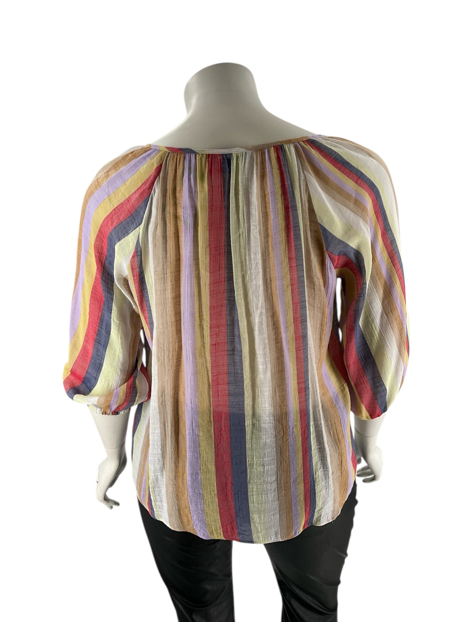 Zac & Rachel Multi Stripe Pre-Owned Ladies Casual Top -  Size 1X