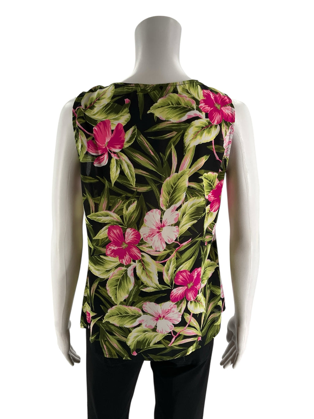 Kasper Green/Multi Floral Pre-Owned Ladies Top - Size Small Petite