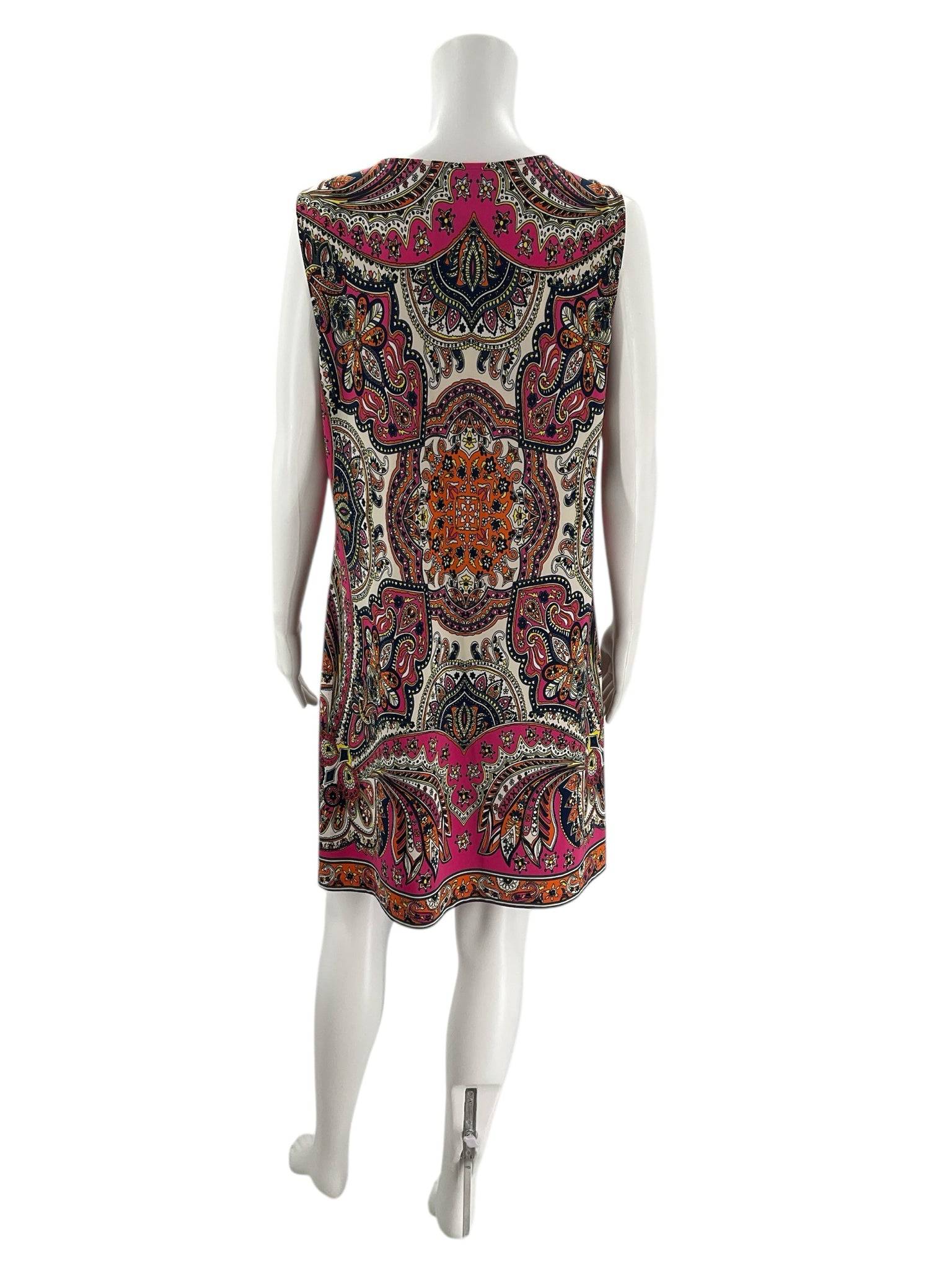 Haan Pink/Orange/Navy Paisley Ladies Pre-Owned Dress - Size XL Petite - Margaret’s Fine Consignment