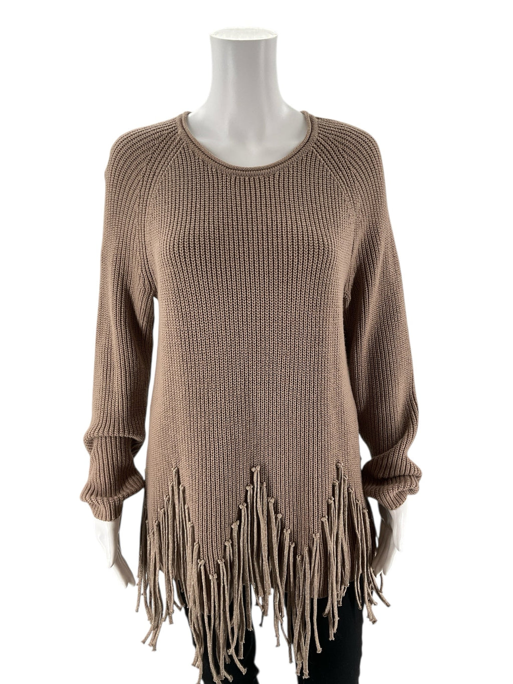 Chico - Taupe Solid Pre-Owned Ladies Casual Top - Size Medium