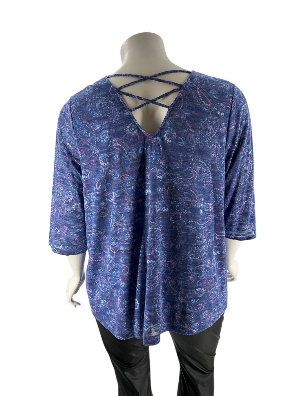 Catherines Blue/Purple Paisley Pre-Owned Ladies Casual Top -  Size 2X
