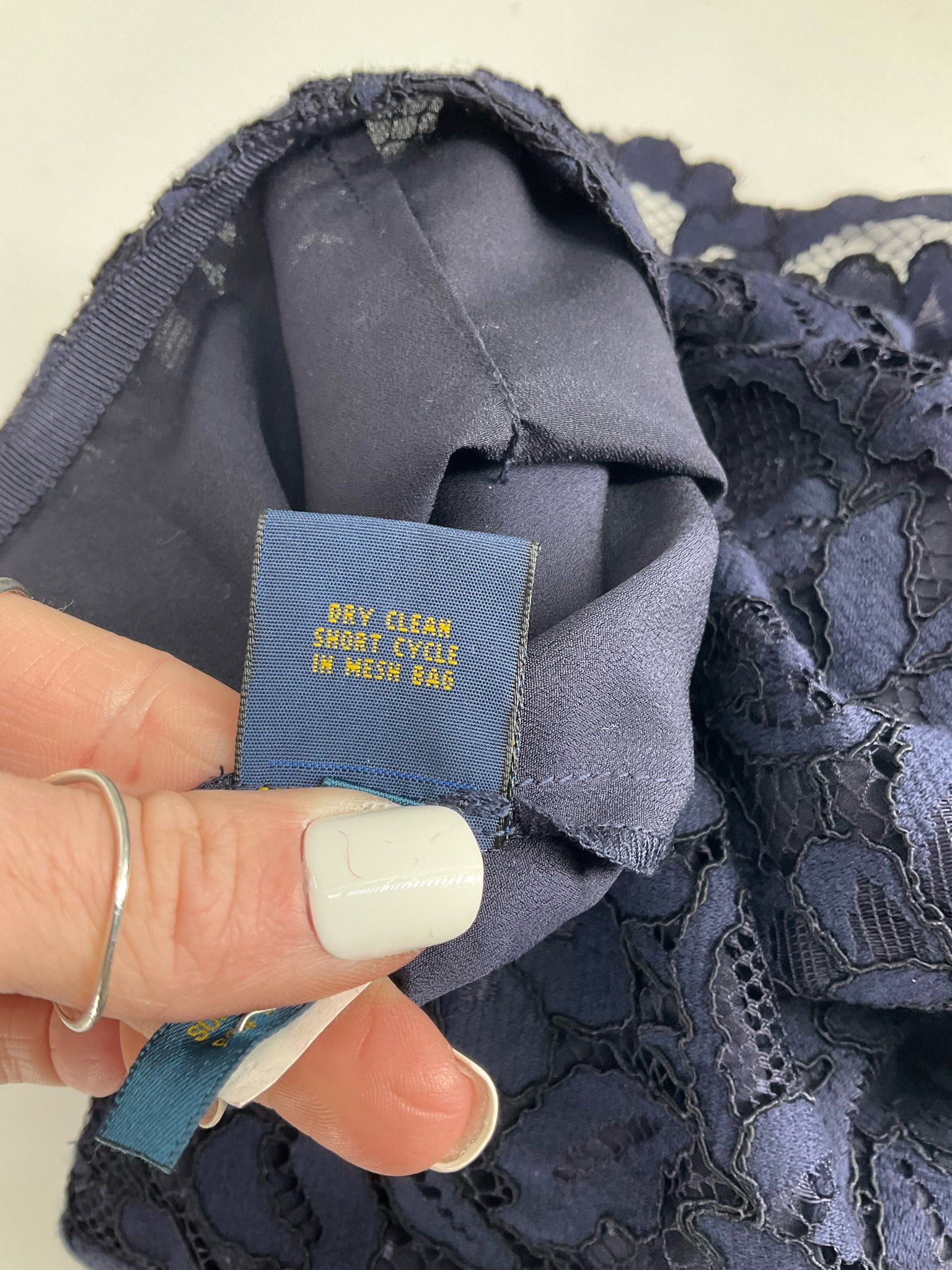 Polo - Navy Lace Pre-Owned Ladies Skirt - Size 0