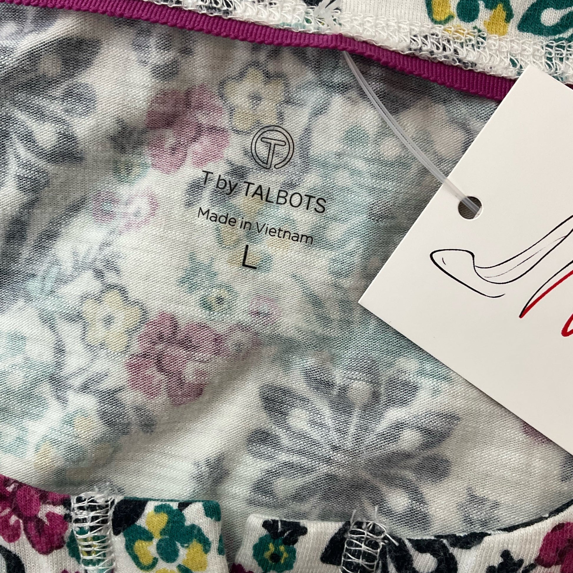 Talbots White/Multi Floral Pre-Owned Ladies Top - Size Large