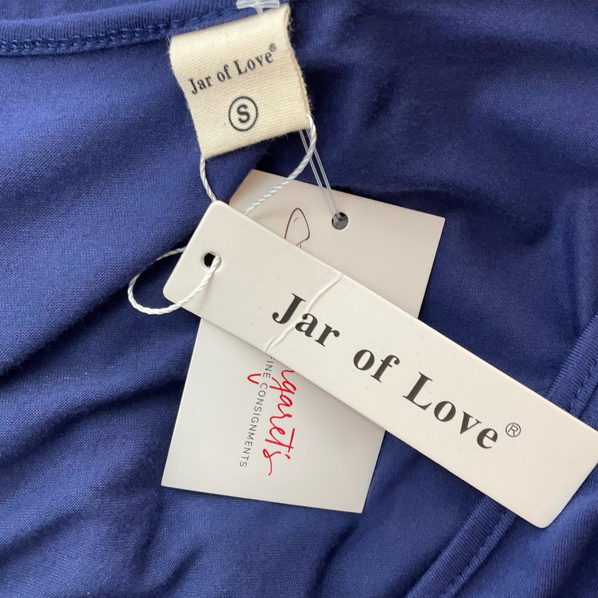 Jar of Love Navy Ruffle Pre-Owned Ladies New With Tags Dress - Size Small