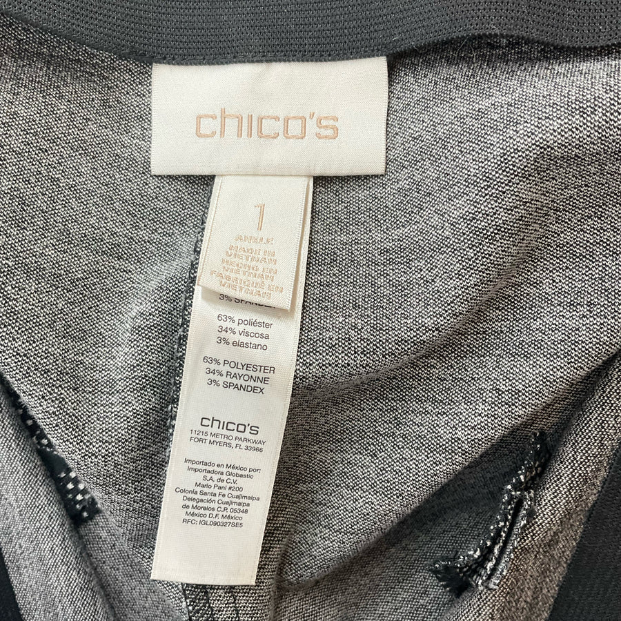 Chico’s Black/White Polka Dot Pre-Owned Ladies Pants - Size Medium