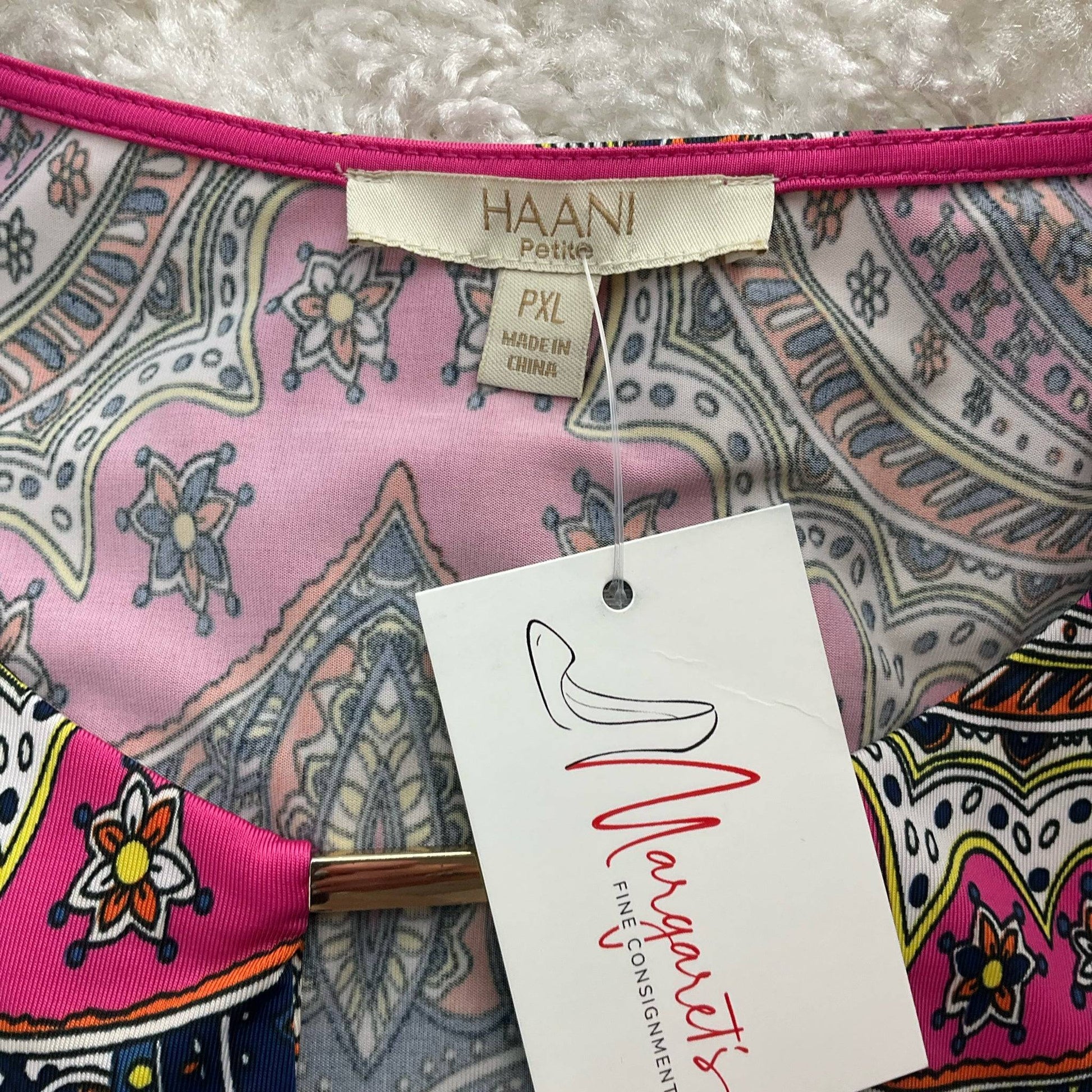 Haan Pink/Orange/Navy Paisley Ladies Pre-Owned Dress - Size XL Petite - Margaret’s Fine Consignment