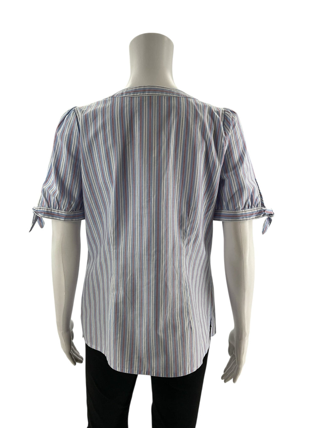 Talbots White/Blue/Red Stripe Pre-Owned Ladies Top - Size Small Petite