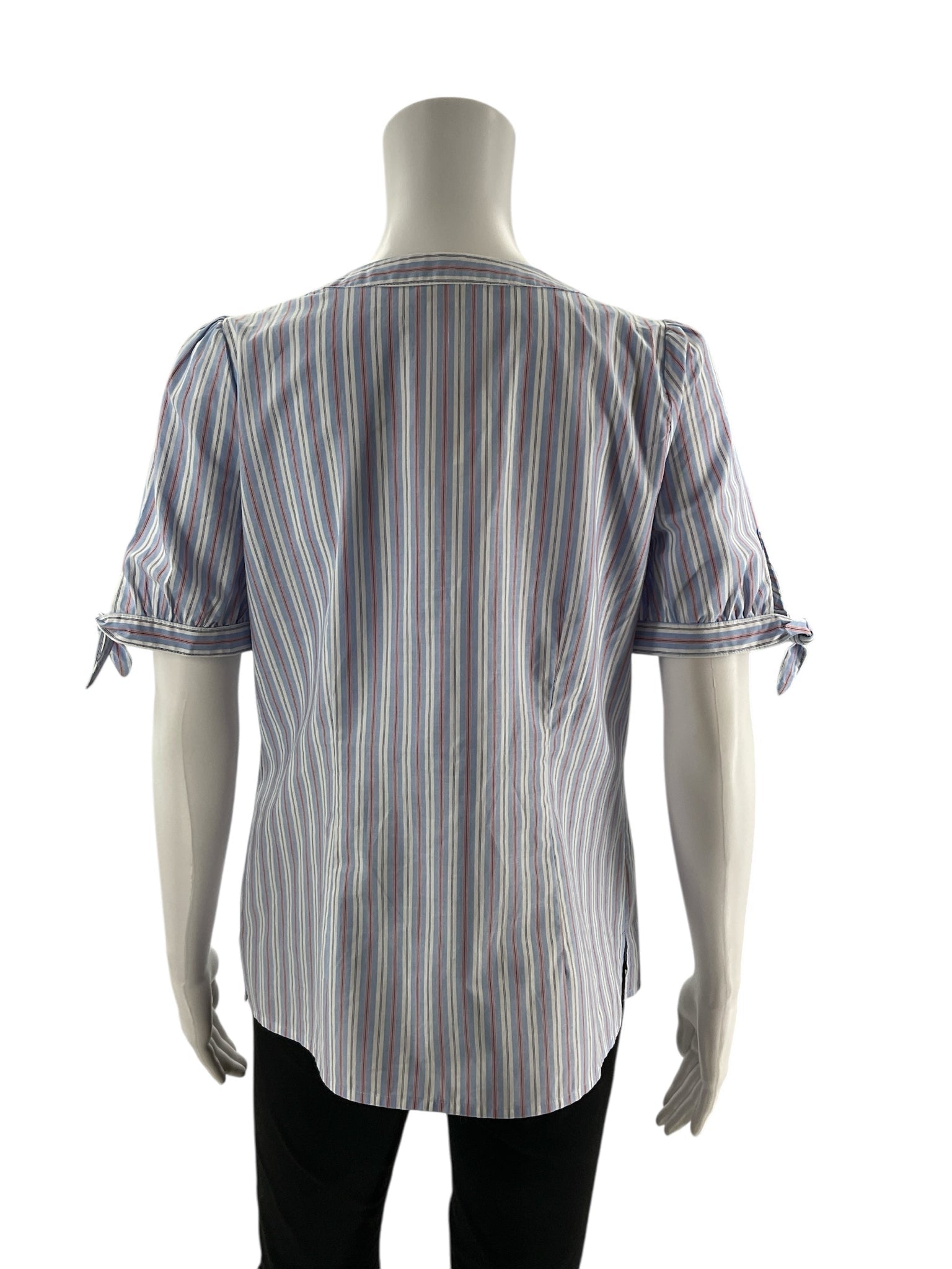 Talbots White/Blue/Red Stripe Pre-Owned Ladies Top - Size Small Petite