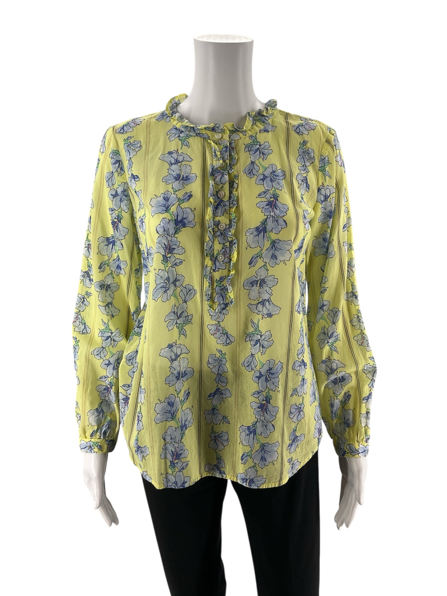 Talbots Green/Blue Floral Pre-Owned Ladies Top - Size Small Petite