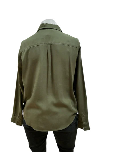 Iman Olive Solid Pre-Owned Ladies Top - Size XL