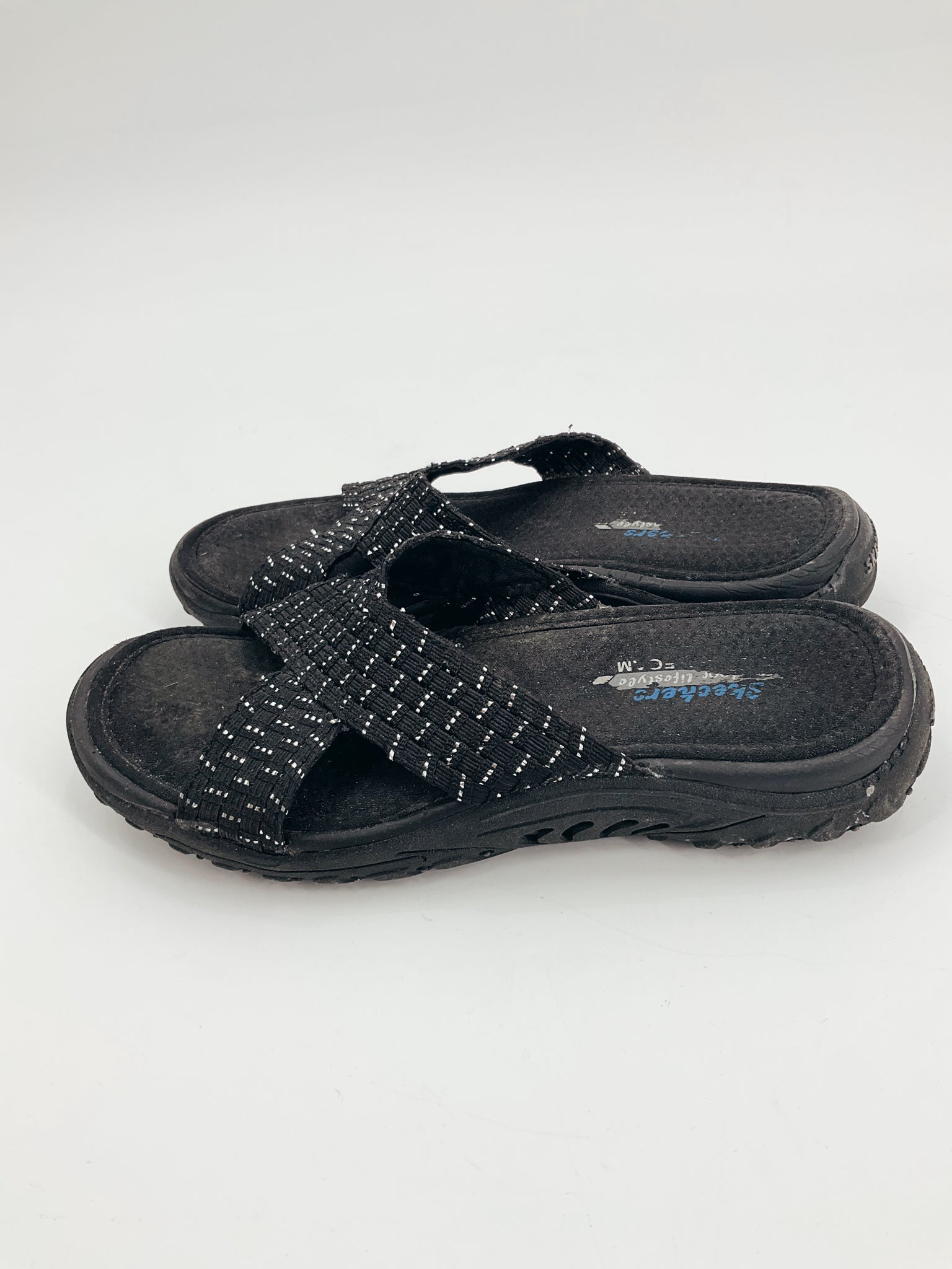 Skechers Black Sparkle Pre-Owned Ladies Sandals - Size 7