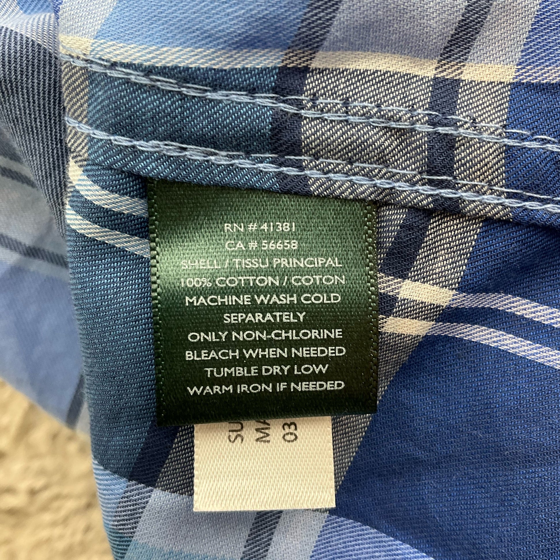 Ralph Lauren Blue/White Plaid Pre-Owned Ladies New With Tags Tops - Size 2X