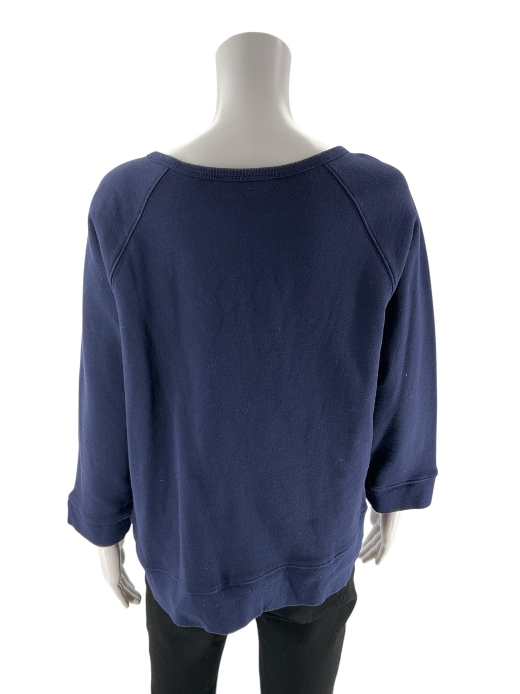 DRAPER JAMES - Navy Words Pre-Owned Ladies Casual Top - Size XL