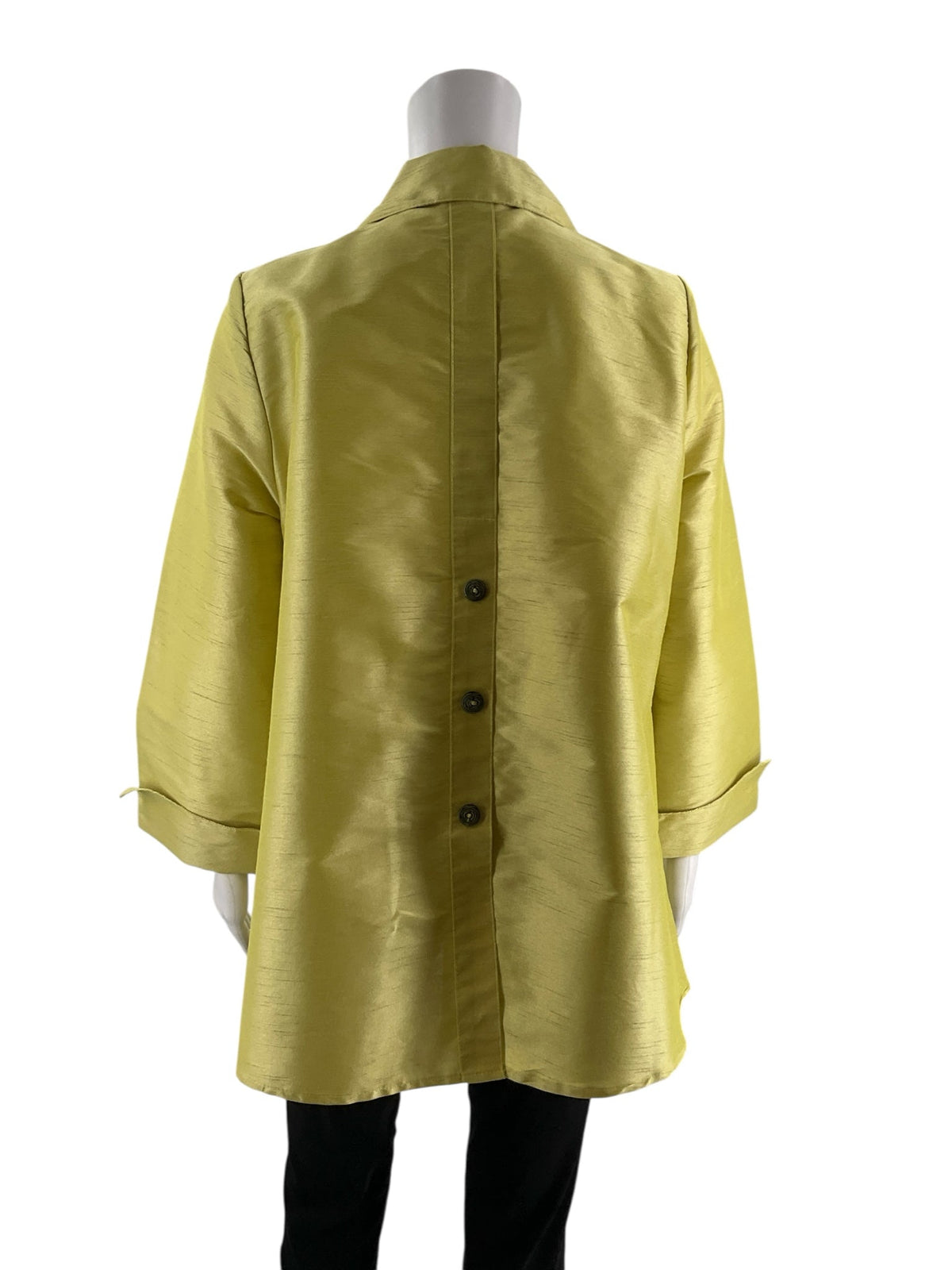 ic collection Yellow Green Solid Pre-Owned Ladies Top - Size Large