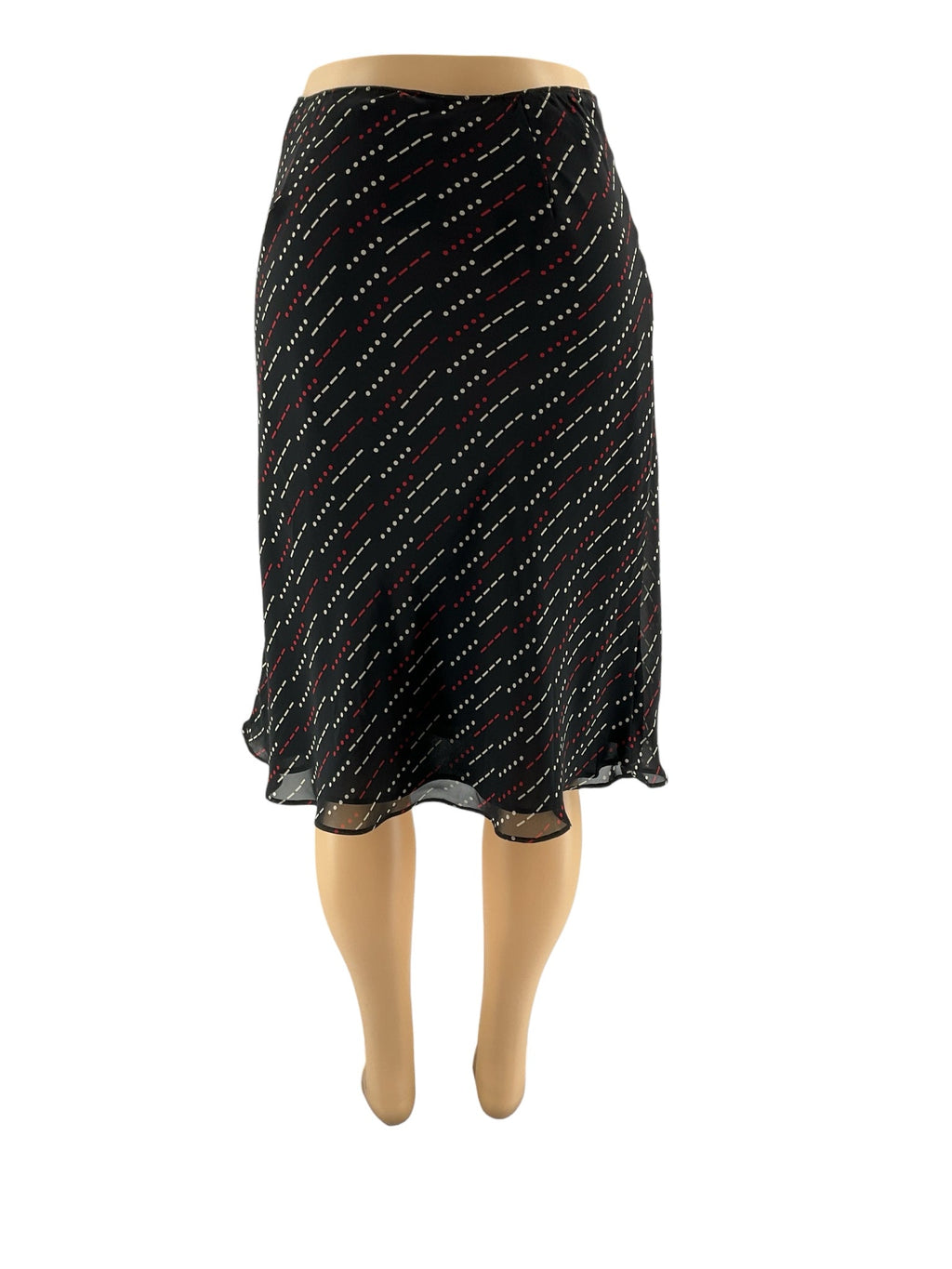 Express - Black/Tan/Red Dots Pre-Owned Ladies Skirt - Size Medium