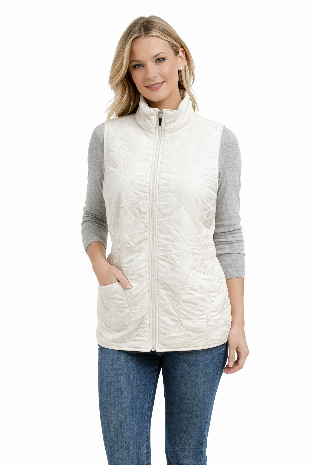 Style & Co Winter White Pre-Owned Ladies Vest - Size XL