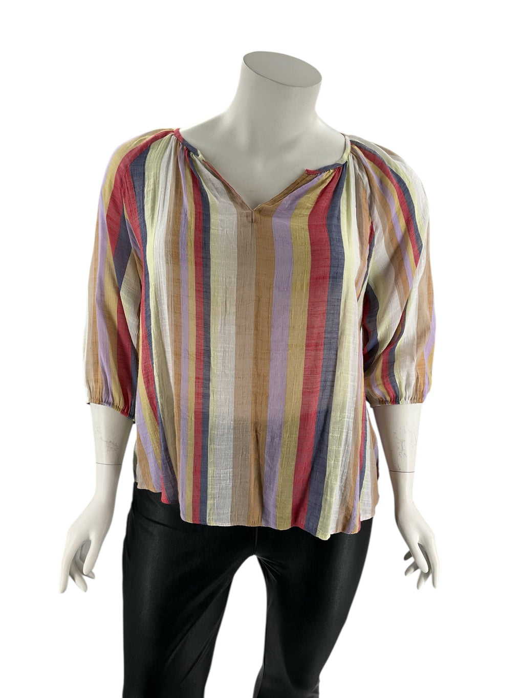 Zac & Rachel Multi Stripe Pre-Owned Ladies Casual Top -  Size 1X