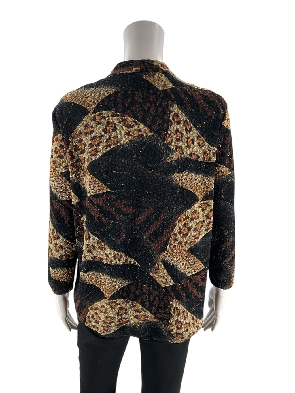 Additions - black/brown Print Pre-Owned Ladies Casual Top - Size M