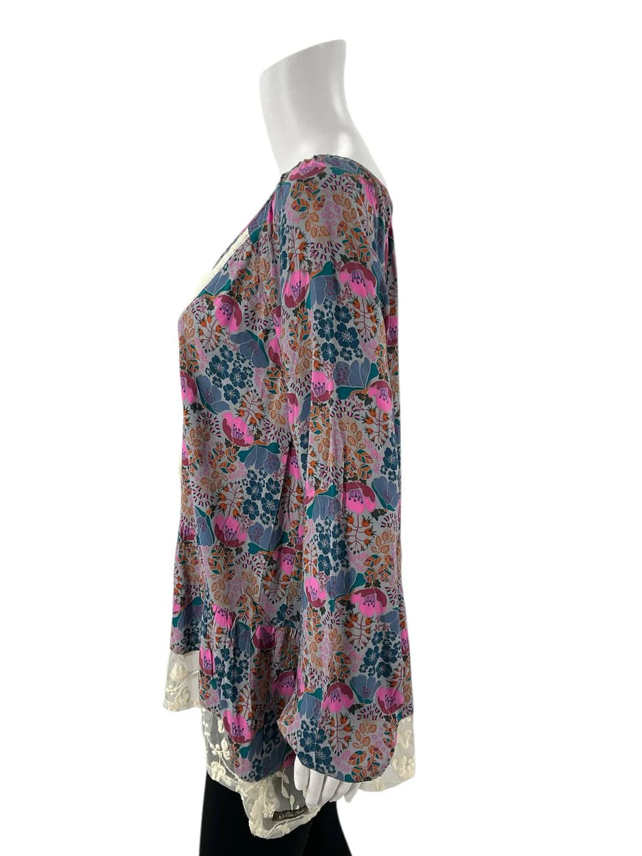 Matilda Jane Blue/Multi Floral Top - Size Medium