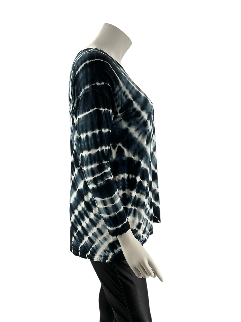 Style & Co Navy/White Tye Dye Pre-Owned Ladies Casual Top -  Size 2X