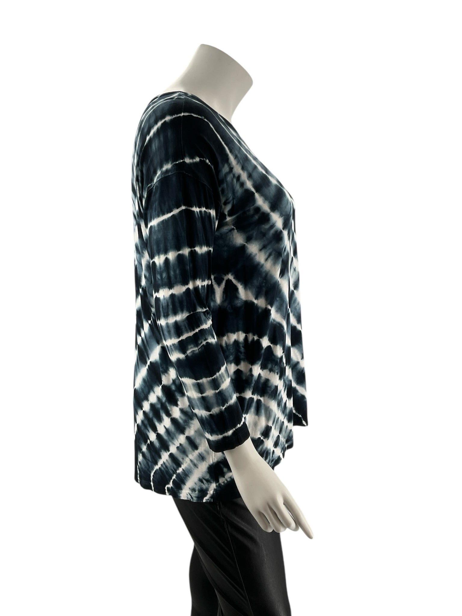 Style & Co Navy/White Tye Dye Pre-Owned Ladies Casual Top -  Size 2X