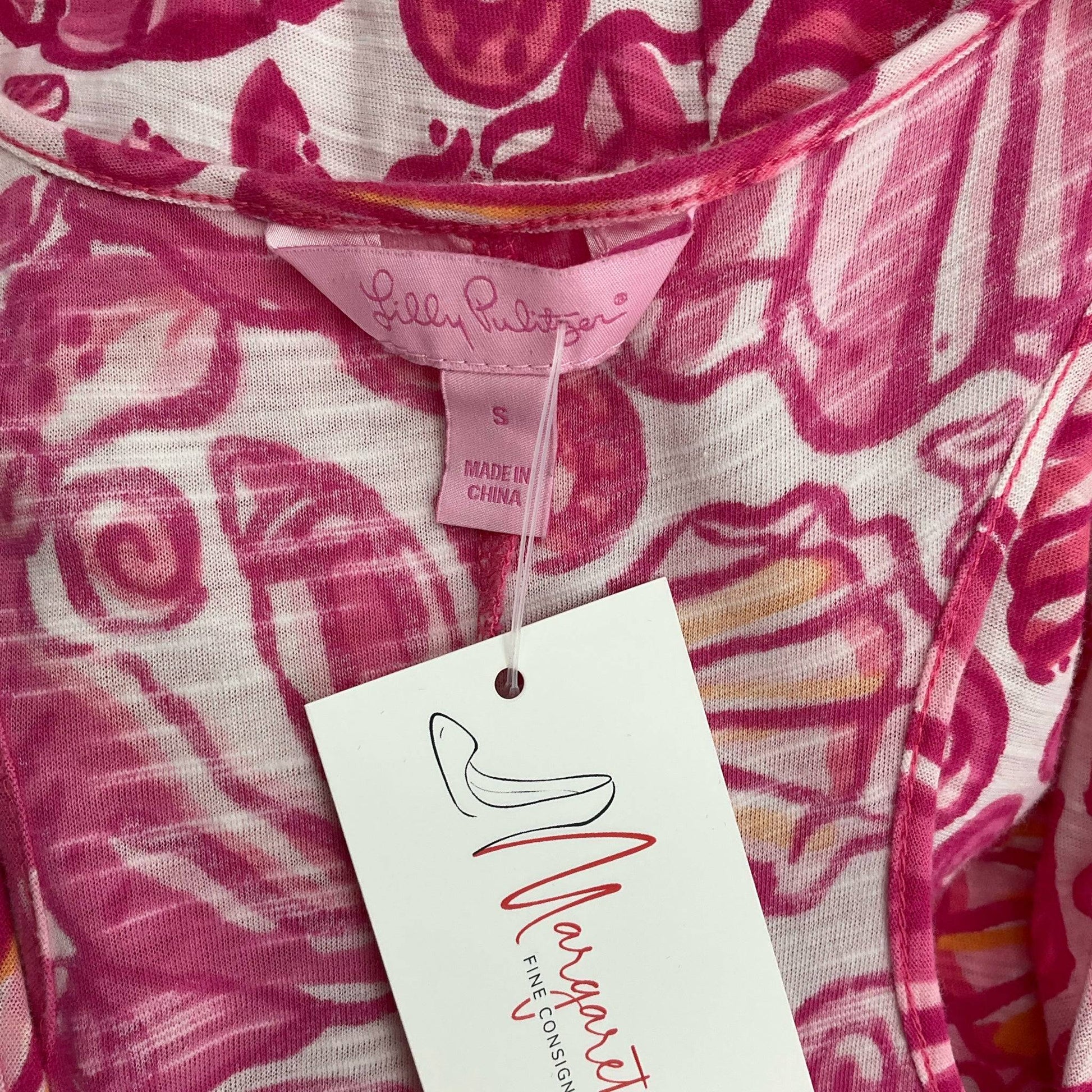 Lilly Pulitzer White/Pink Shell Ladies Pre-Owned Dress - Size Small - Margaret’s Fine Consignment