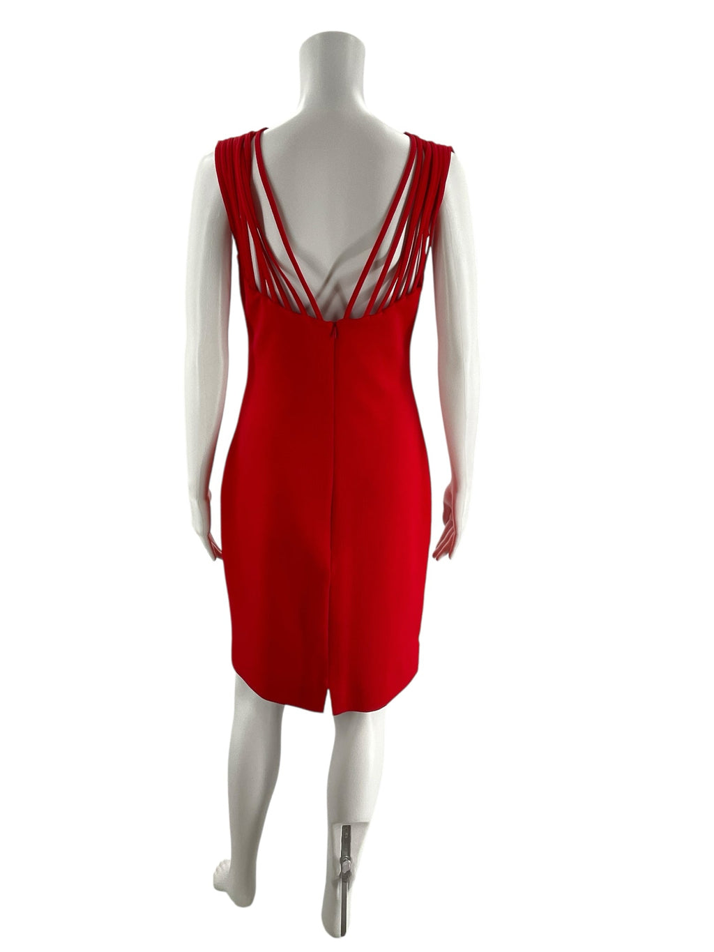 Dress the Population Red Textured Strappy Midi Dress – Size Medium, Excellent Pre-Owned - Margaret’s Fine Consignment