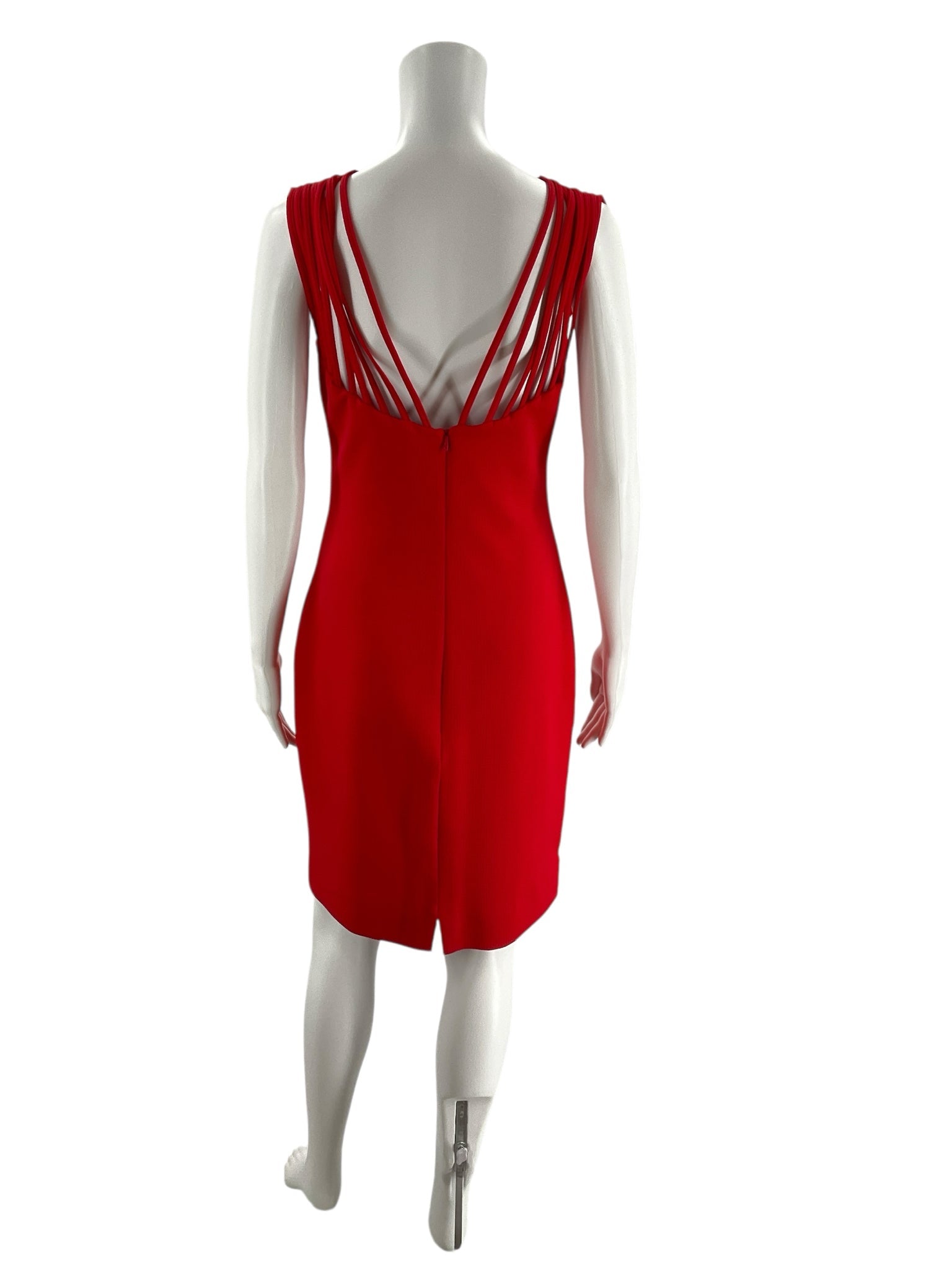 Dress the Population Red Textured Strappy Midi Dress – Size Medium, Excellent Pre-Owned - Margaret’s Fine Consignment