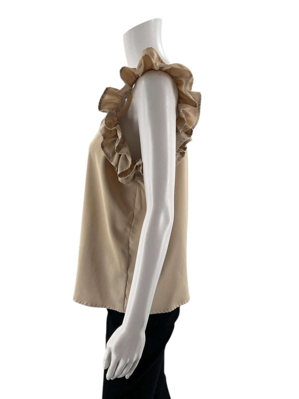 Shein - Tan Solid Pre-Owned Ladies Casual Top - Size Large