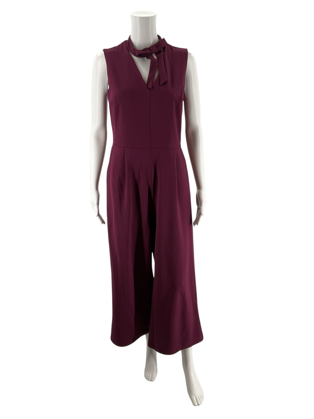 Stella & Julie Plum Solid Pre-Owned Ladies Jumpsuit - Size 8