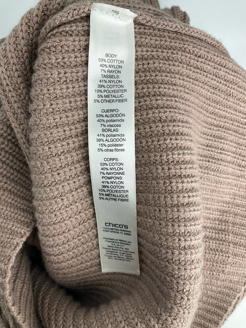 Chico - Taupe Solid Pre-Owned Ladies Casual Top - Size Medium