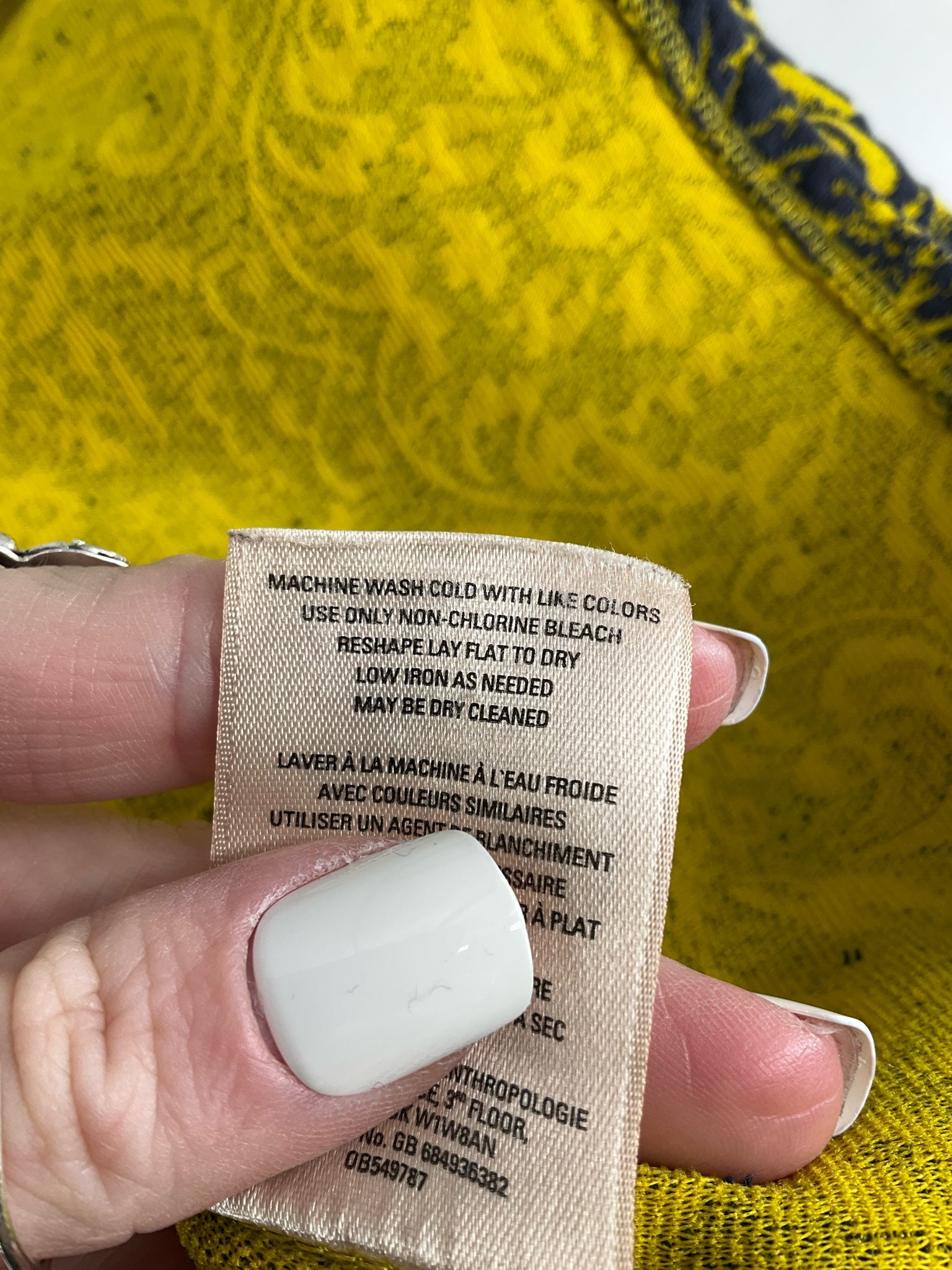 Maeve - Yellow/gray Paisley Pre-Owned Ladies Skirt - Size Medium