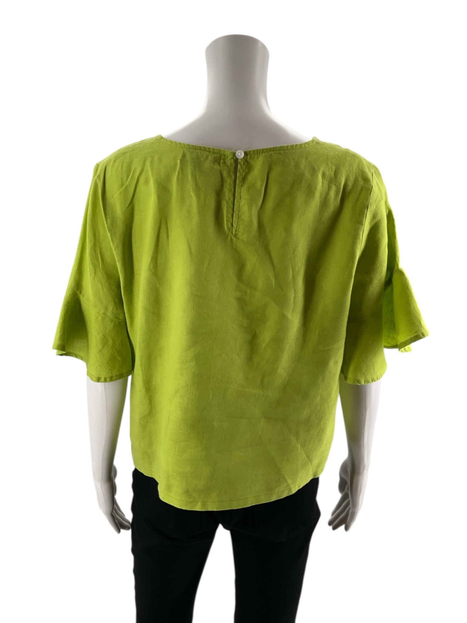 For Cynthia - Lime Solid Pre-Owned Ladies Casual Top - Size Large