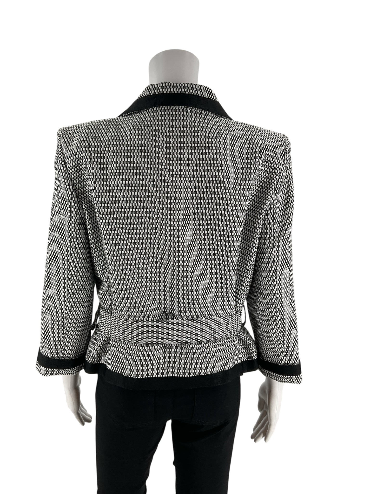 Doncaster Black/White Print Pre-Owned Ladies Blazer - Size 10