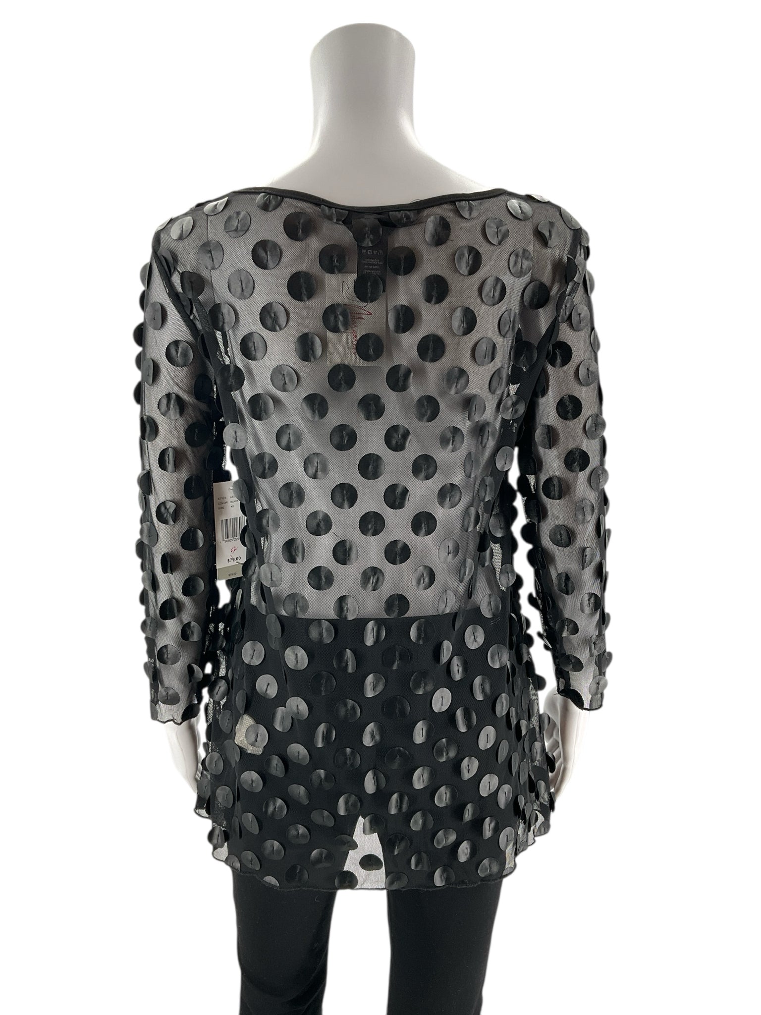 Ali Miles -  Black Circles Pre-Owned Ladies Casual Top - Size XS