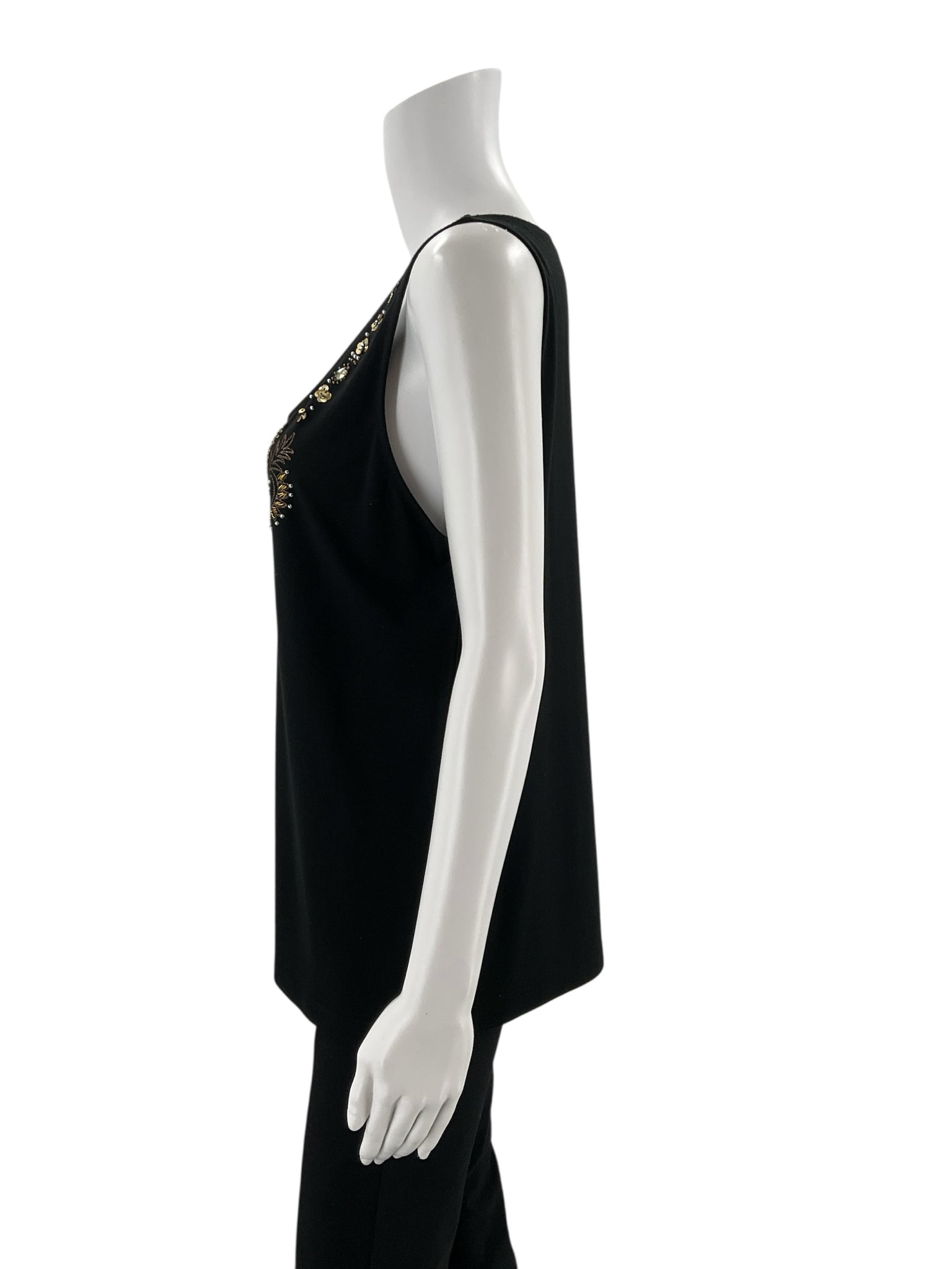 Peter Nygard Black Sequin Pre-Owned Ladies Top - Size Large