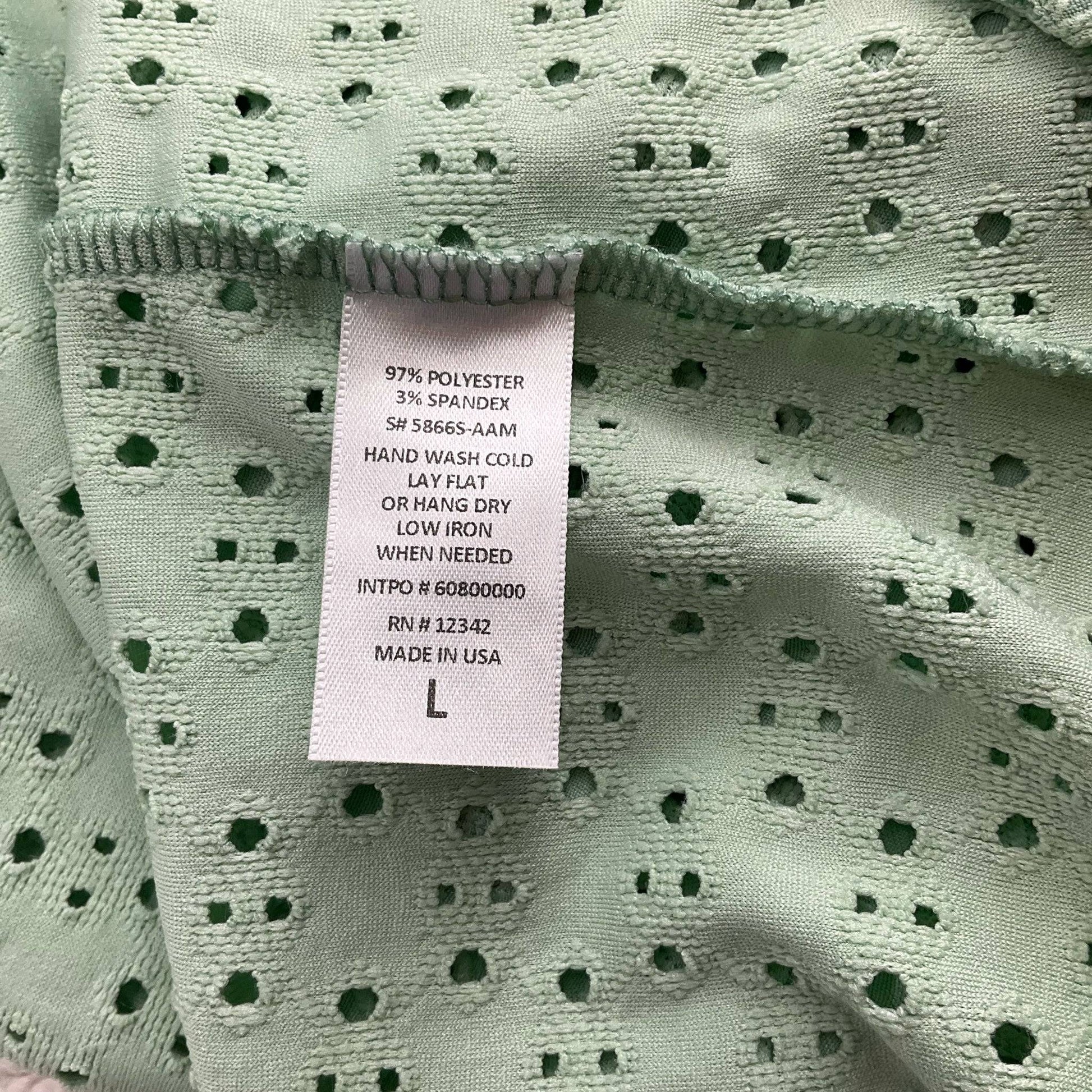 Coin 1804 Green Eyelet Top - Size Small - Margaret’s Fine Consignment