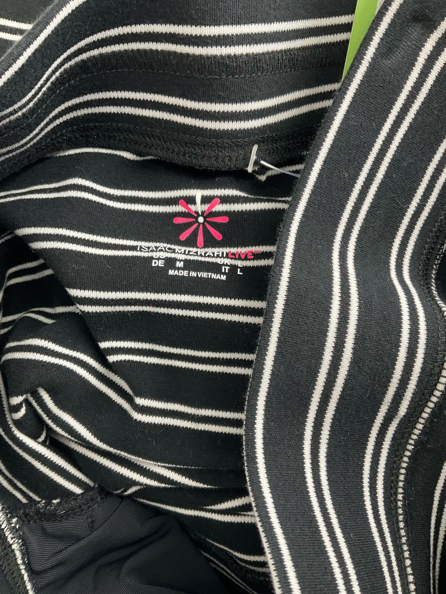 Issac Mizrahi - black/white Stripe Pre-Owned Ladies Skirt - Size Medium