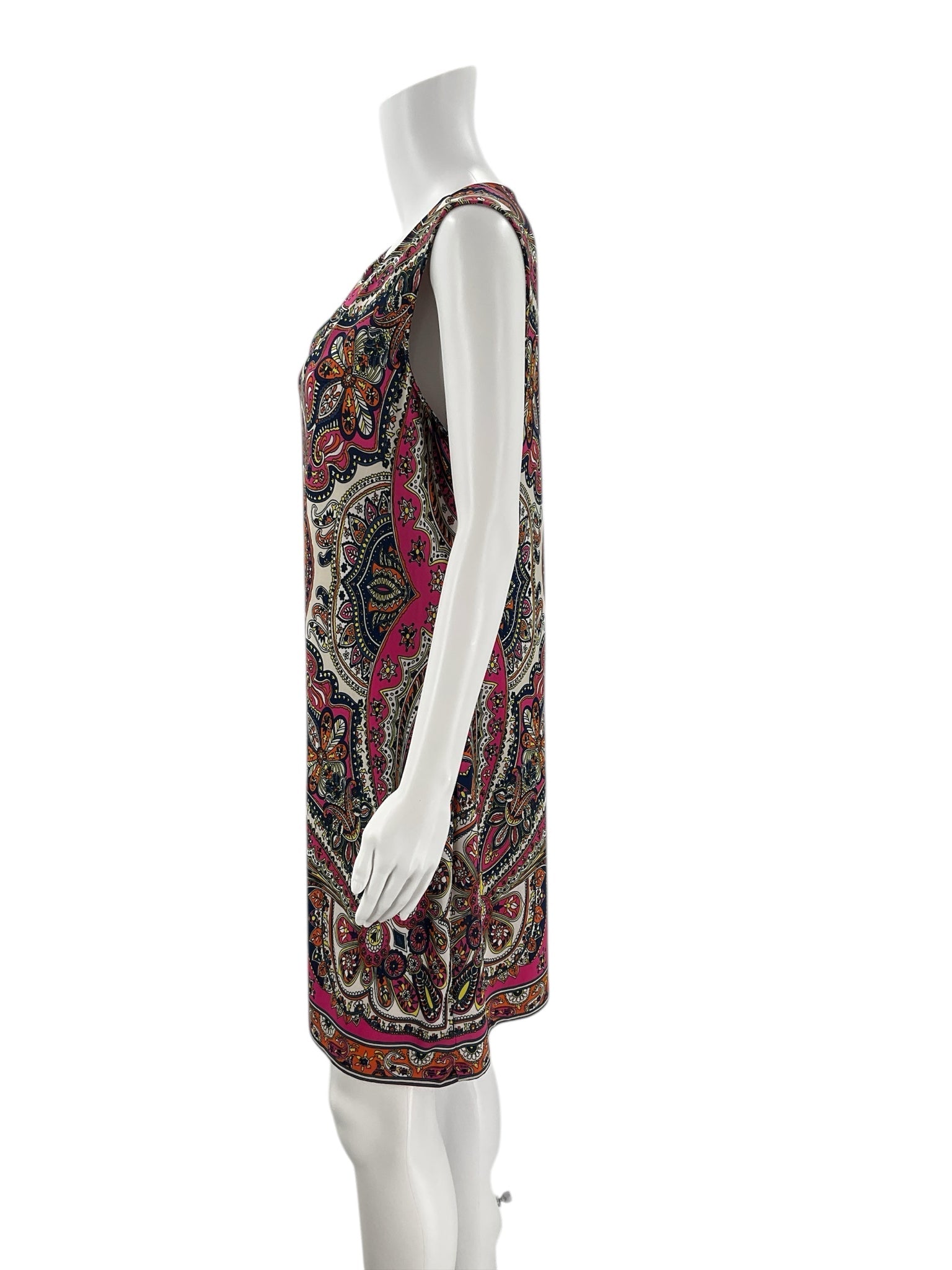 Haan Pink/Orange/Navy Paisley Ladies Pre-Owned Dress - Size XL Petite - Margaret’s Fine Consignment