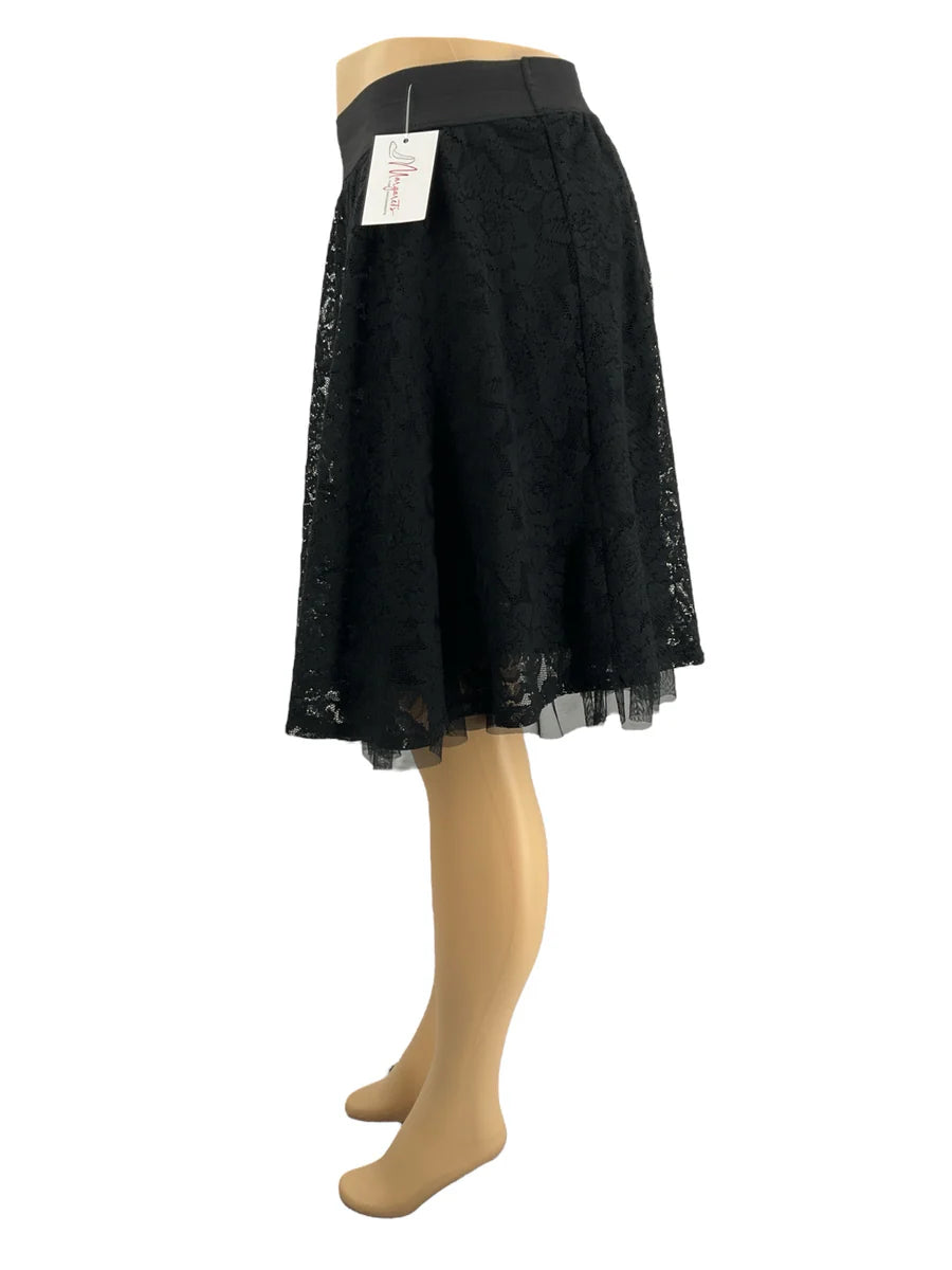 Studio 253 Black Lace Pre-Owned Ladies Skirt - Size Medium