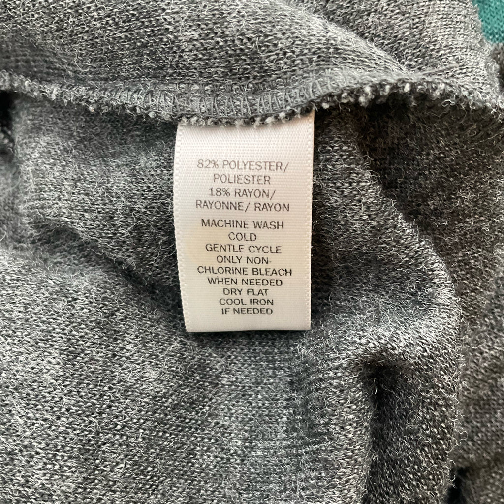 Loft Green/Gray Striped Pre-Owned Ladies Dress - Size Medium