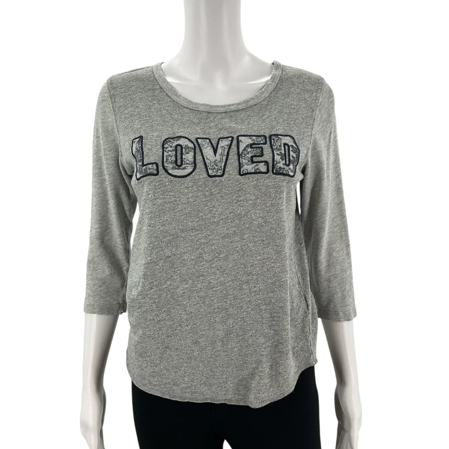 J. Crew Gray Solid Short Sleeve Top – Size Small, Excellent Pre-Owned