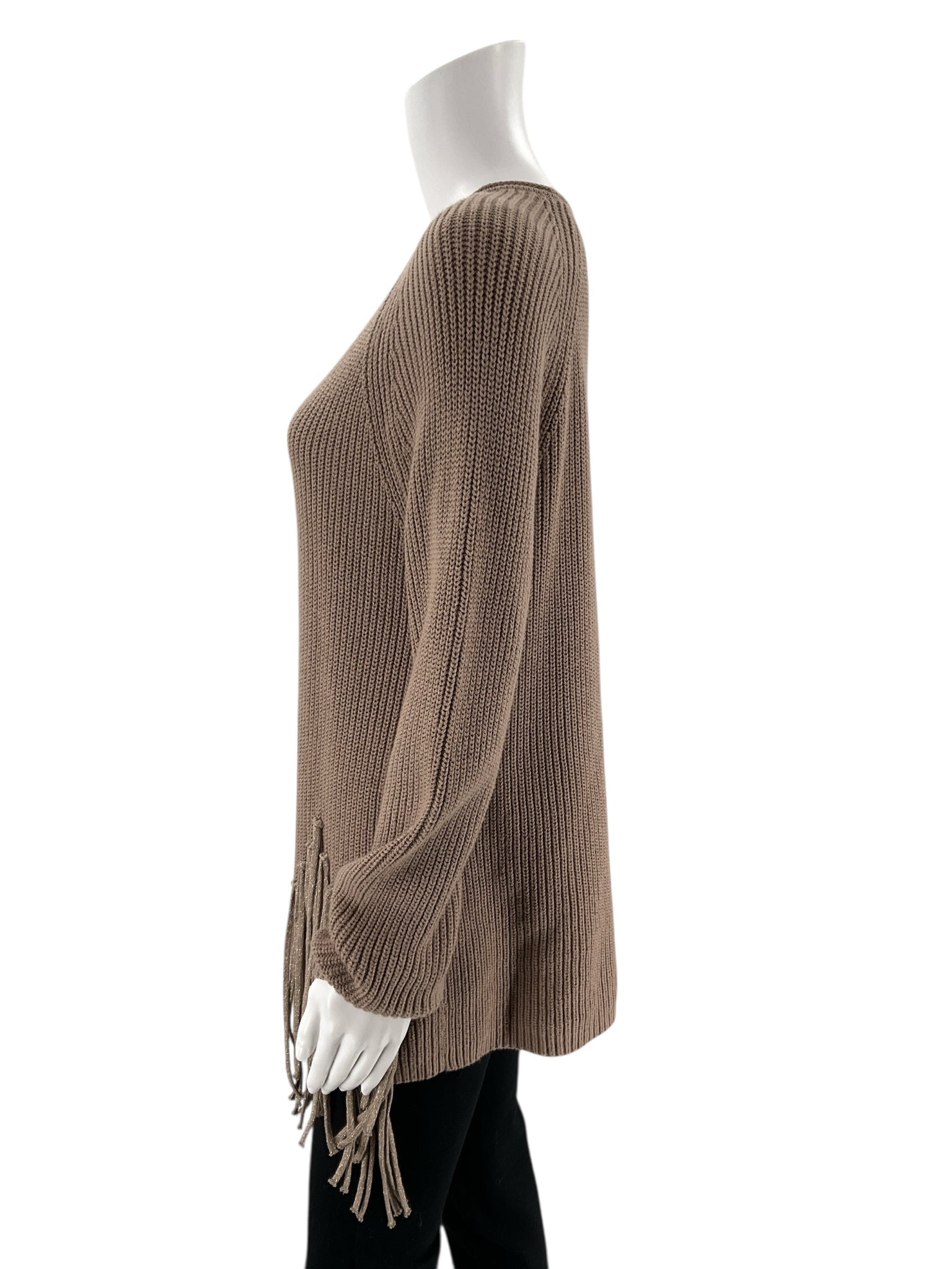 Chico - Taupe Solid Pre-Owned Ladies Casual Top - Size Medium