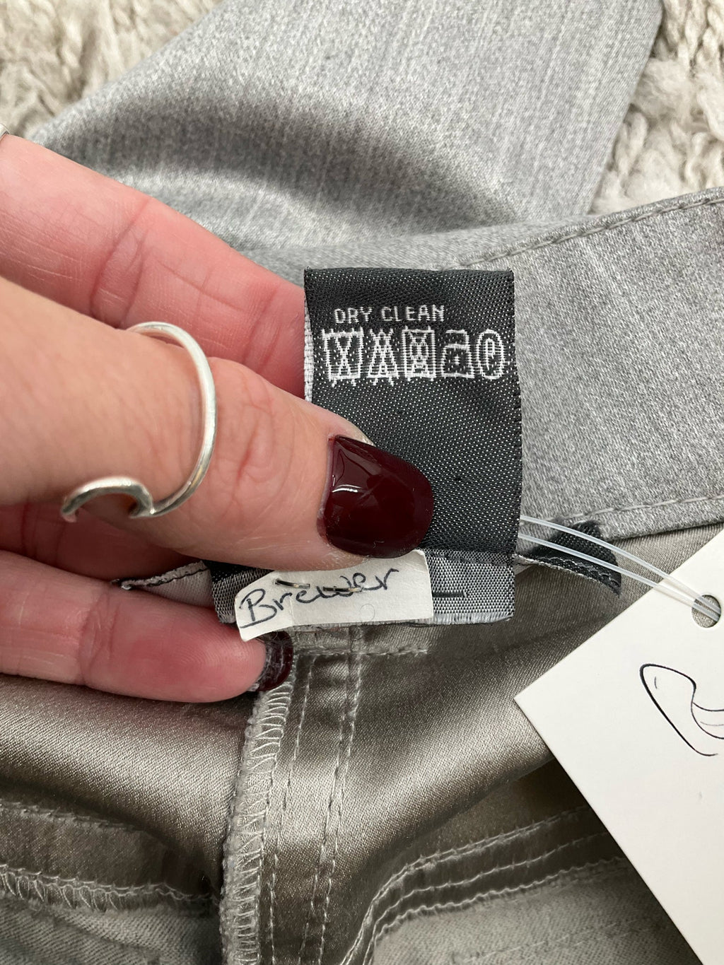 Perse Gray solid bootcut trousers for women, size 4, mid-rise style, ideal for career wear.