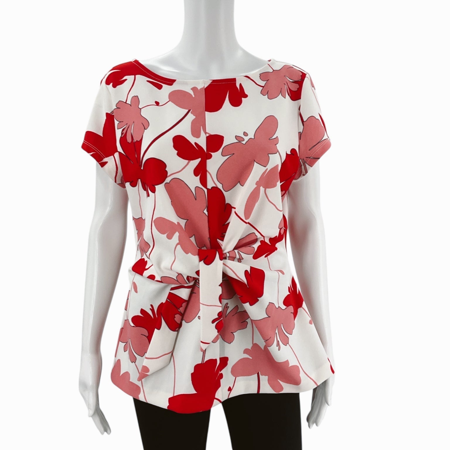 Ann Taylor White Red Floral Sleeveless Blouse – Size Large, Excellent Pre-Owned - Margaret’s Fine Consignment