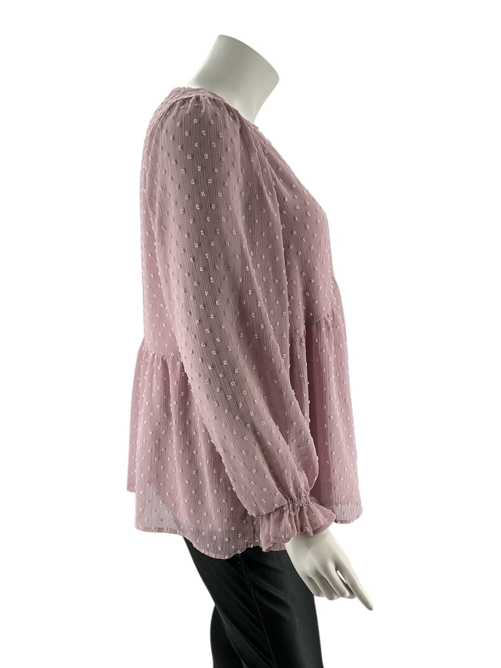 Andree Light Purple Textured Pre-Owned Ladies Casual Top -  Size 2X