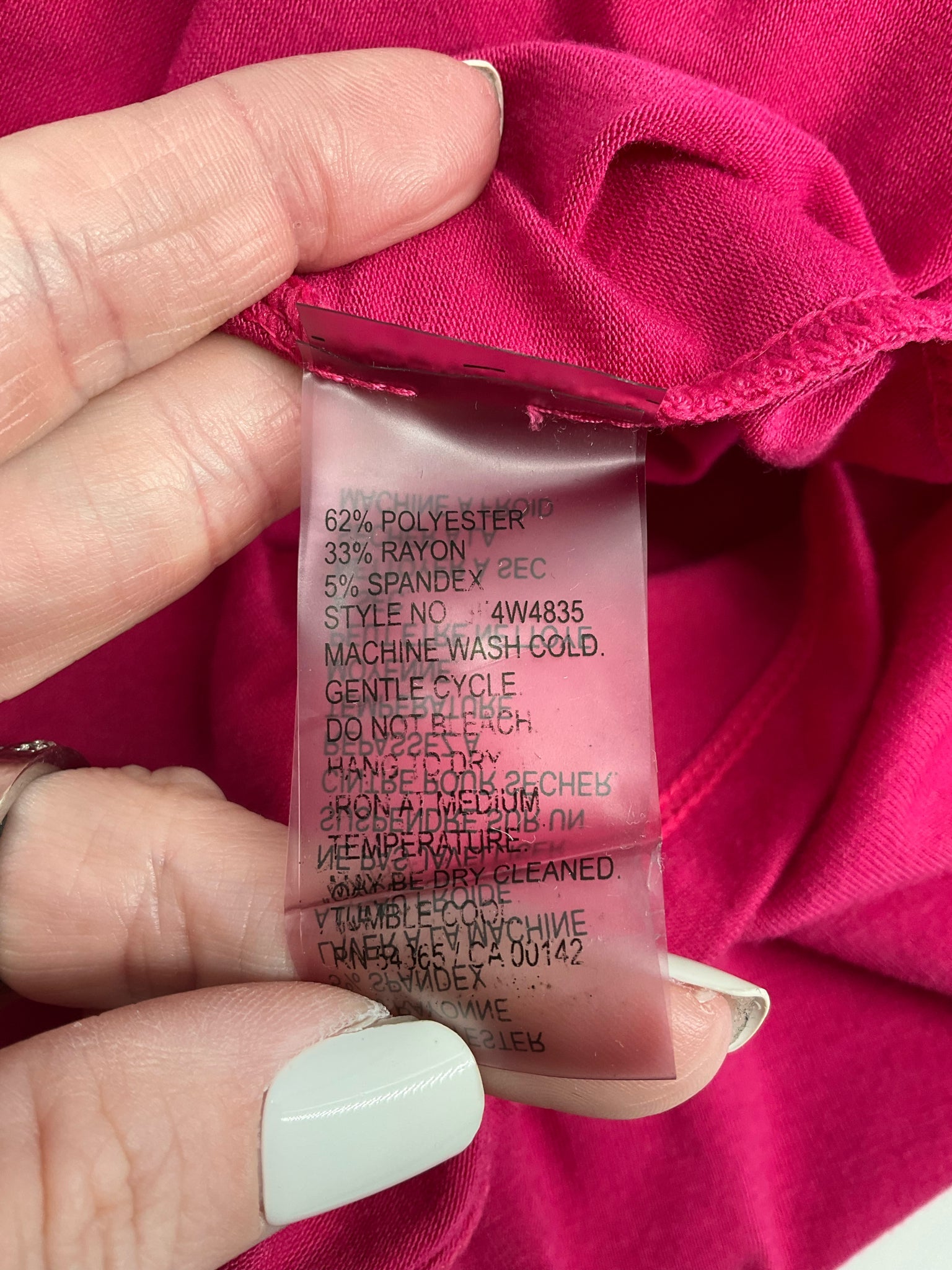 Peter Nygard Pink Solid Pre-Owned Ladies Casual Top -  Size 1X