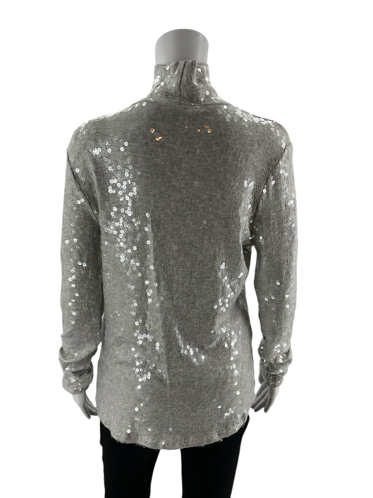 Adiva - Gray Sequins Pre-Owned Ladies Casual Top - Size Medium