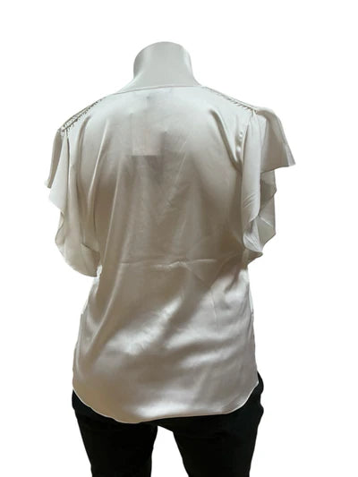 White House Black Market White Solid Pre-Owned Ladies Top - Size XL